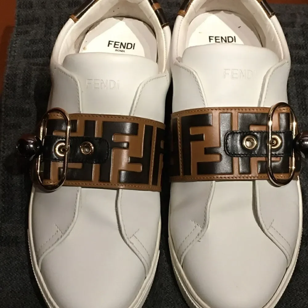 Fendi Pearland Logo Slip On Sneakers